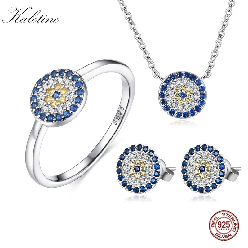 Evil Eye Bracelet - KALETINE Women Jewelry Set Real Pure
