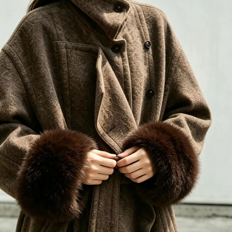 Women'S Winter Accessories Set - Ladies fox fur Arm Warmers Sets