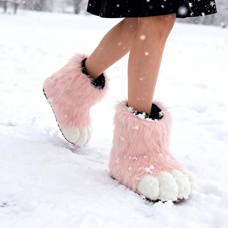 Women'S Winter Accessories Set - 1Pair Fursuit Feet Paw Shoes Kit