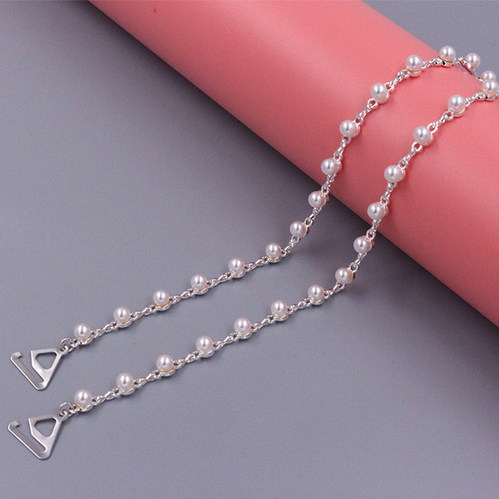 1Pair Pearl Bra Straps Rose Fl - огляд і ціна Women Accessories Holder