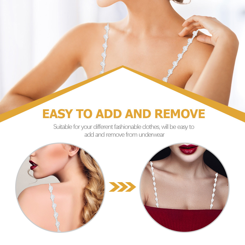 1Pair Pearl Bra Straps Rose Fl - огляд і ціна Women Accessories Holder
