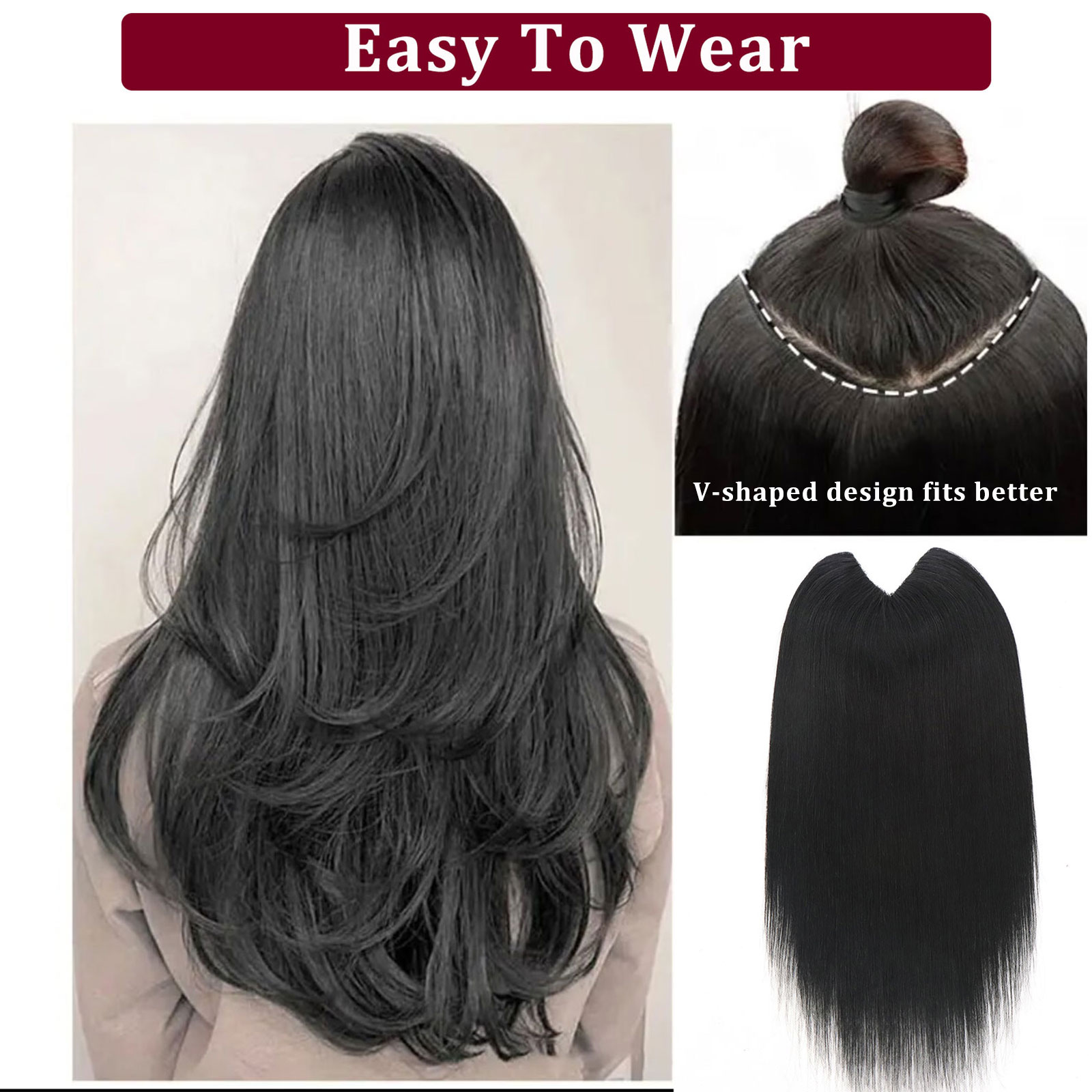 V Shape Clip In Human Hair Ext - огляд і ціна Women Accessories On Sale