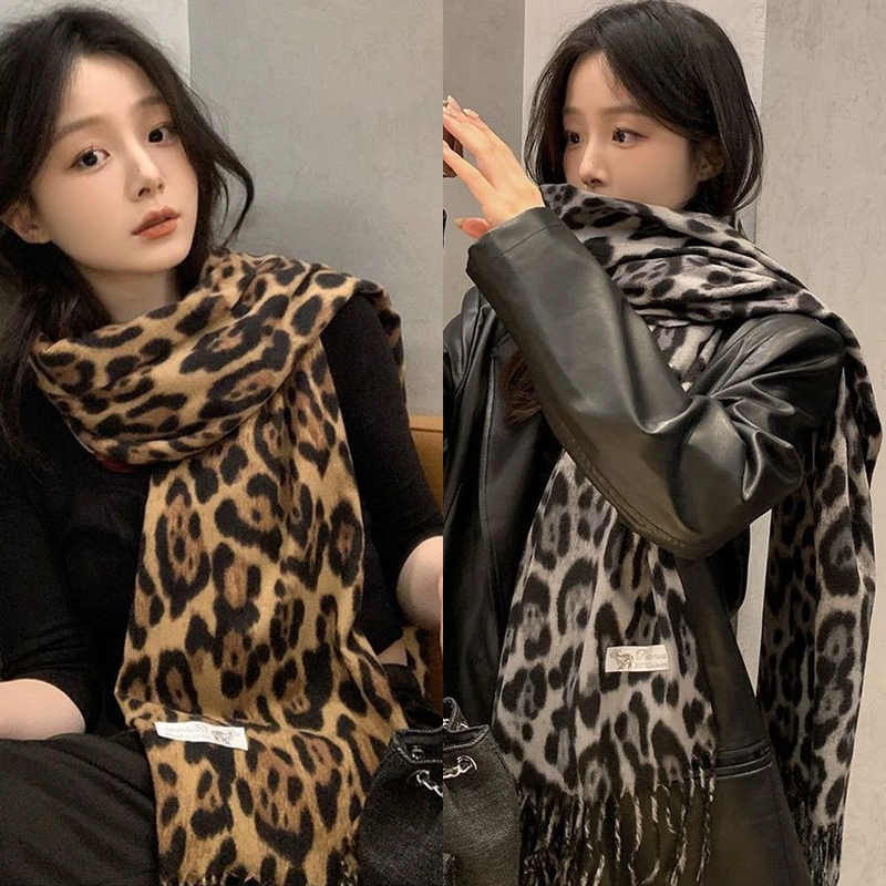 2025 New Retro Silk Leopard Pa - огляд і ціна Women'S Winter Accessories Set