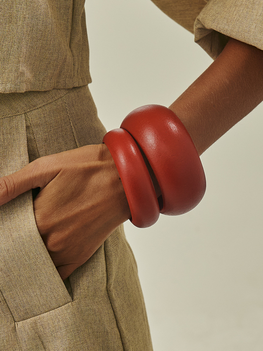 Red Wooden Wide Bracelet Set f - огляд і ціна Women'S Affordable Accessories