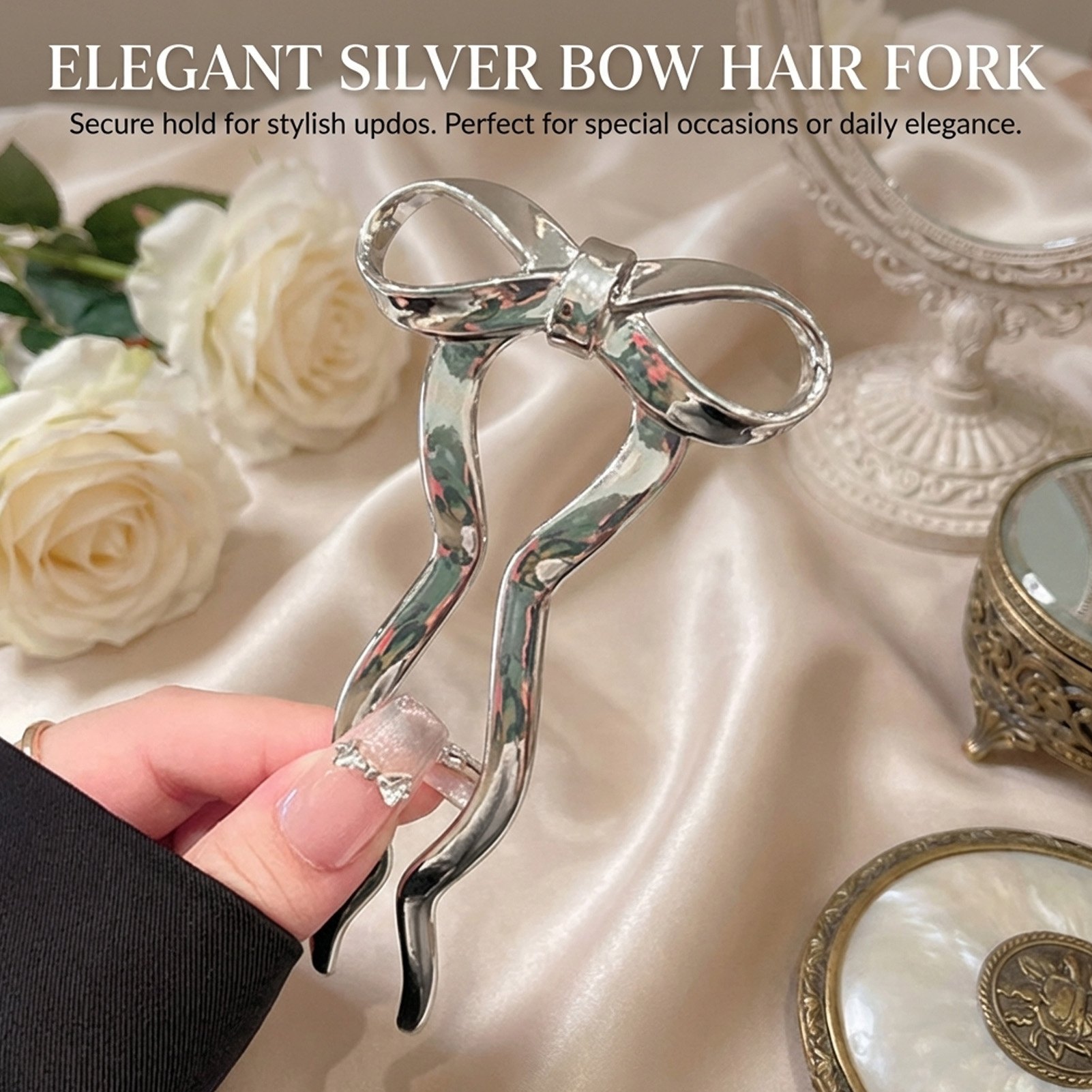Elegant Bowknot U Shape Hairpi - огляд і ціна Women Accessories Holder