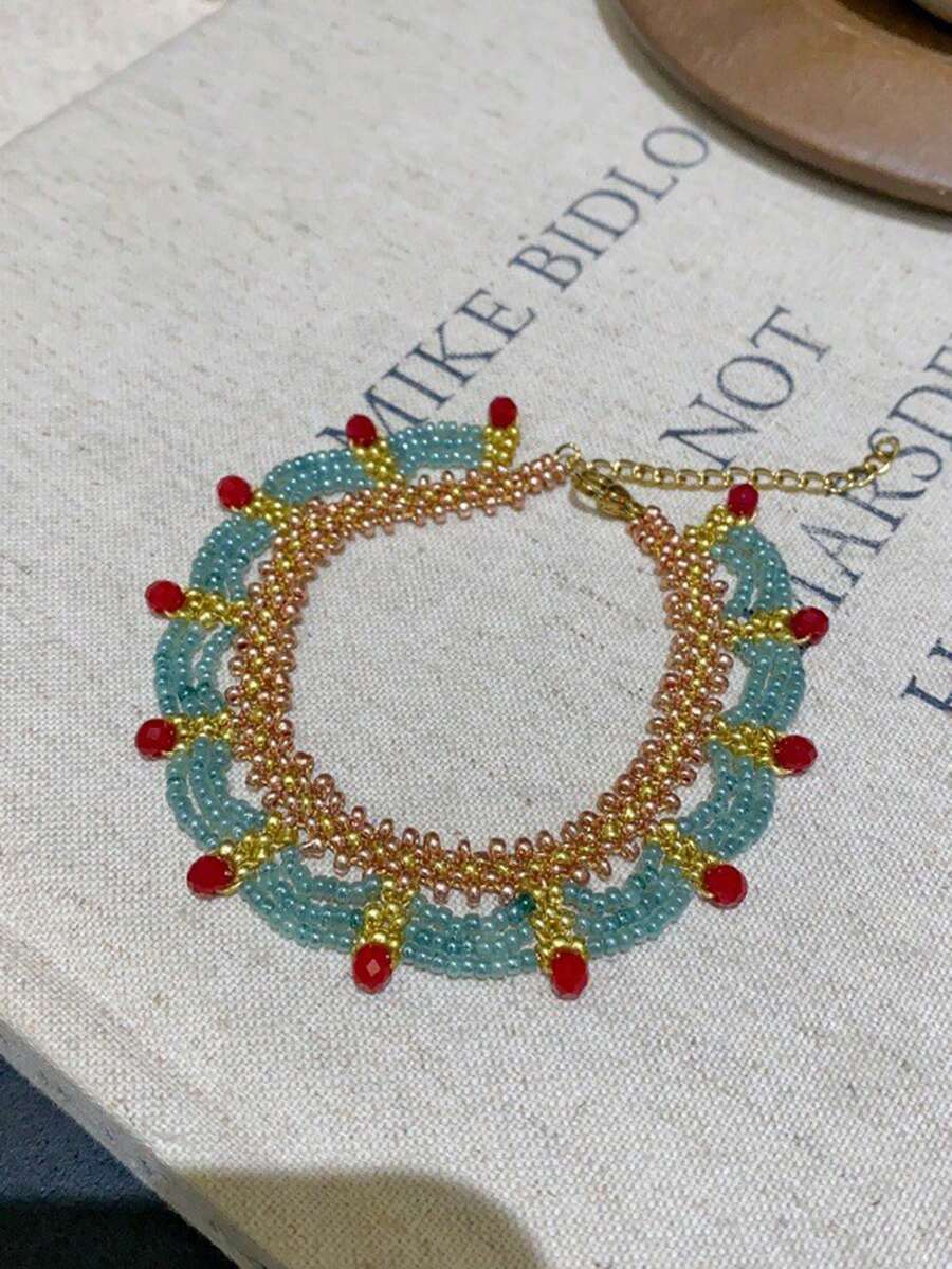 Handmade Multi-Layer Beaded Br - огляд і ціна Layered Necklace Set