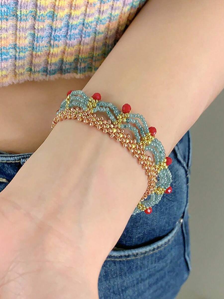 Handmade Multi-Layer Beaded Br - огляд і ціна Layered Necklace Set