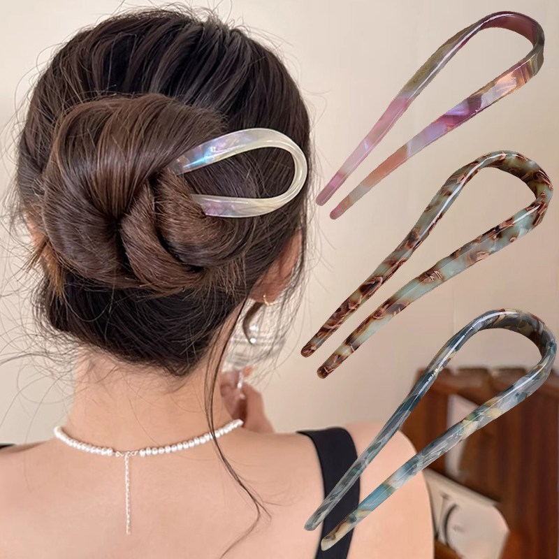U-Shaped Hair Sticks Acetate A - огляд і ціна Women Accessories On Sale