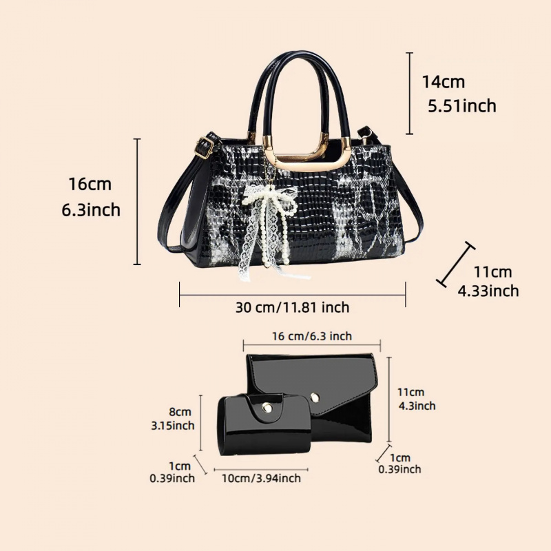 Women's Handbag Set, Crocodile - огляд і ціна Women Accessories Bag