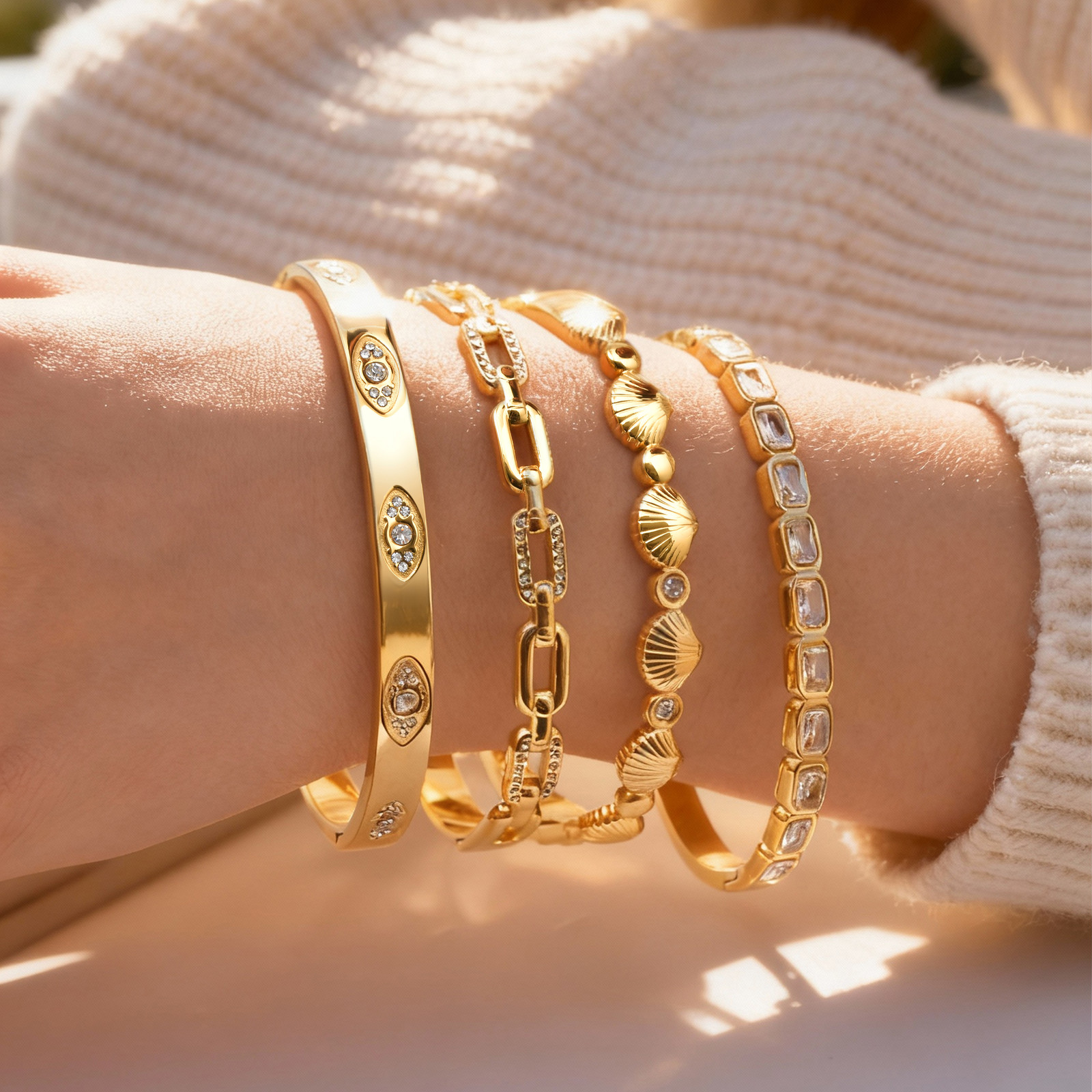 14K Gold Plated Bracelets for  - огляд і ціна Evil Eye Bracelet