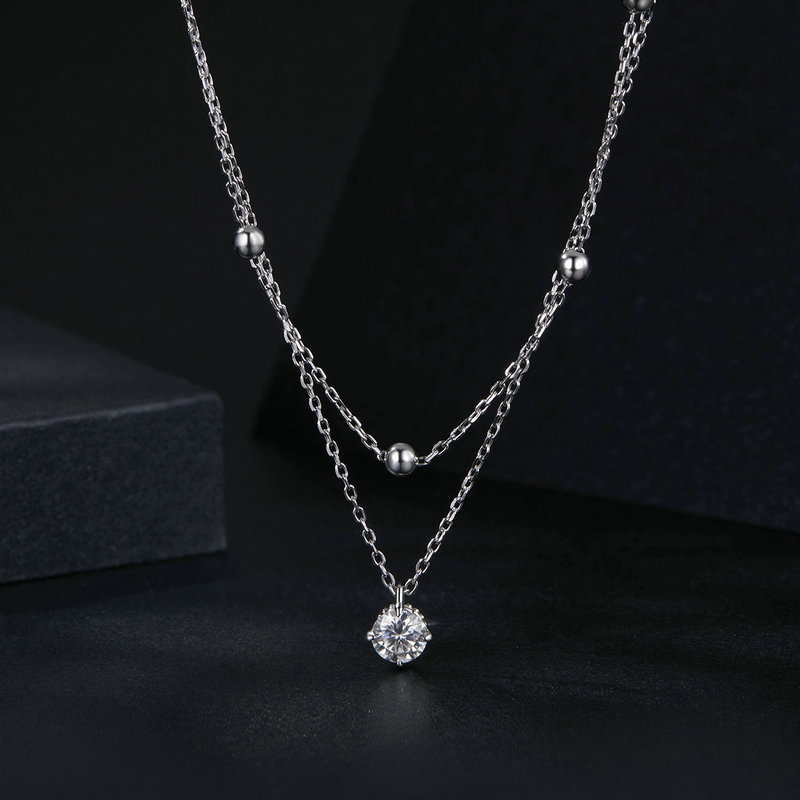 Bamoer U 0.5CT Moissanite Neck - огляд і ціна Layered Necklace Set